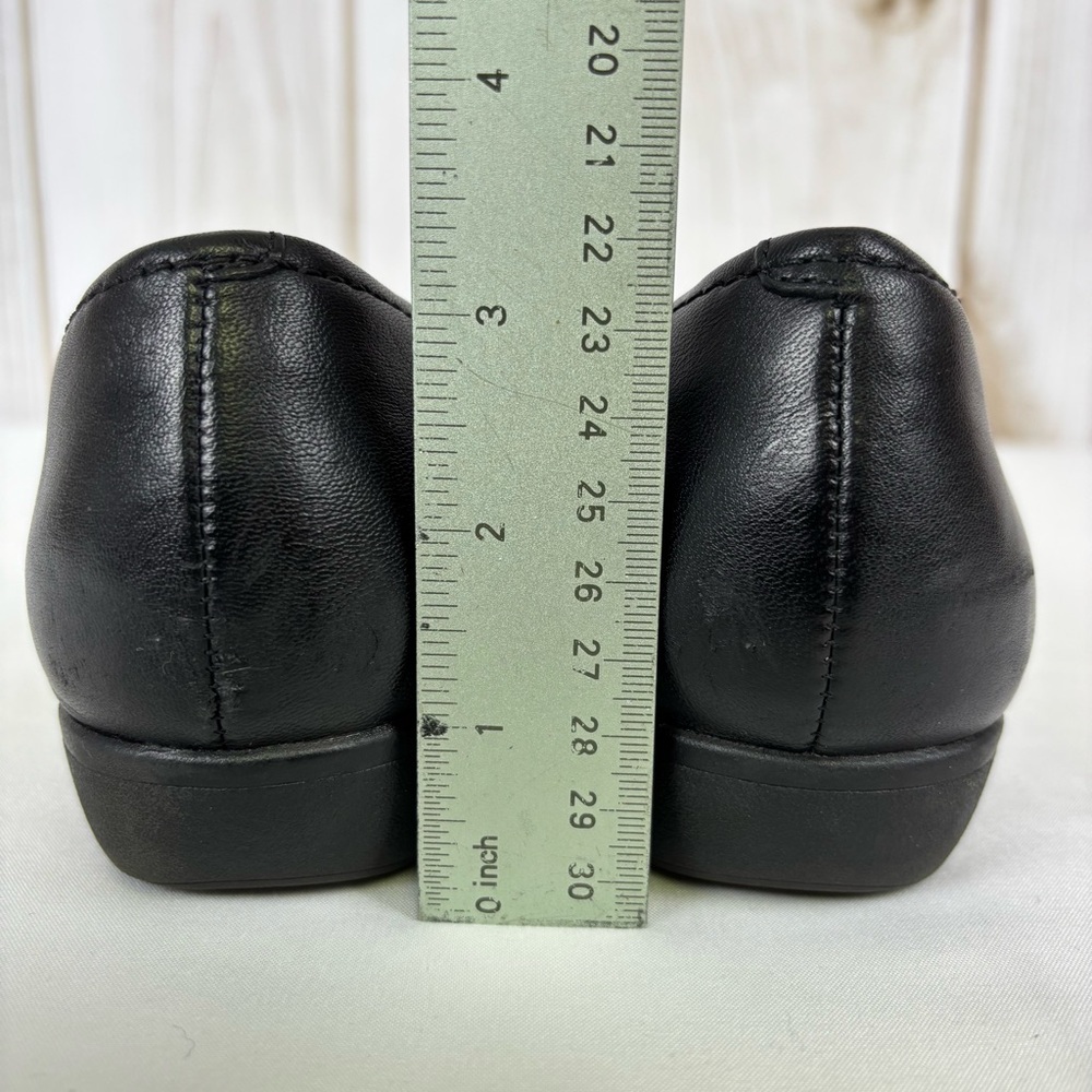 Clarks Leather Low Heel Loafers Slip On Flats Buckle Comfort Shoes Black Size 9 - Picture 15 of 15